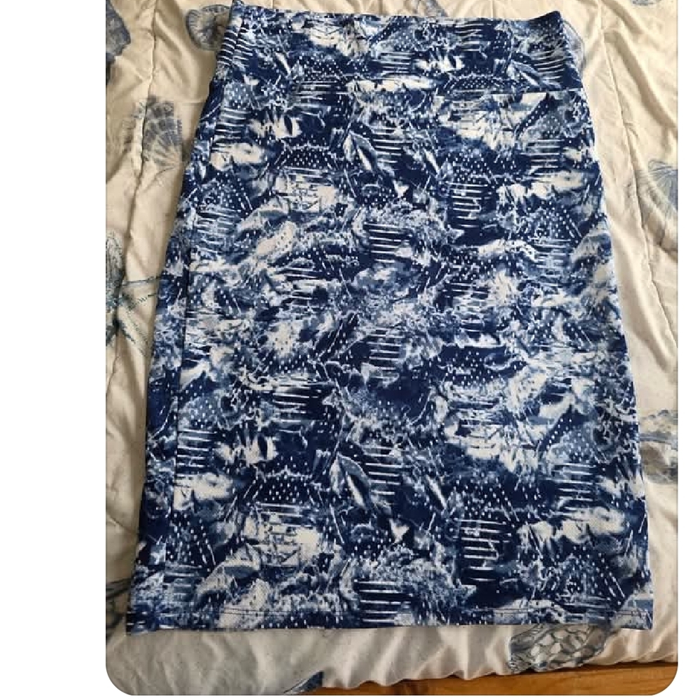 Blue Patterned Women's Skirt